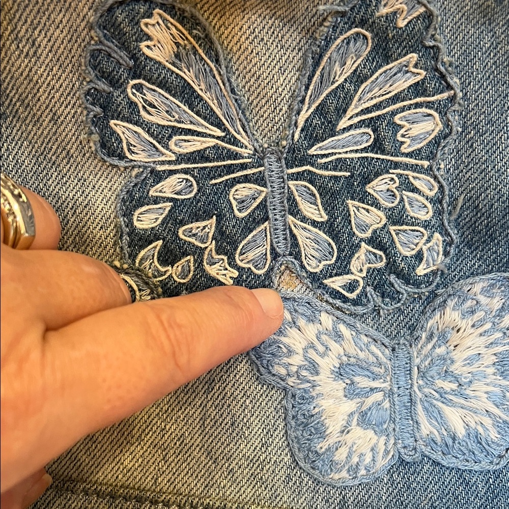 Valentino Denim Butterfly Backpack - Picture 9 of 16